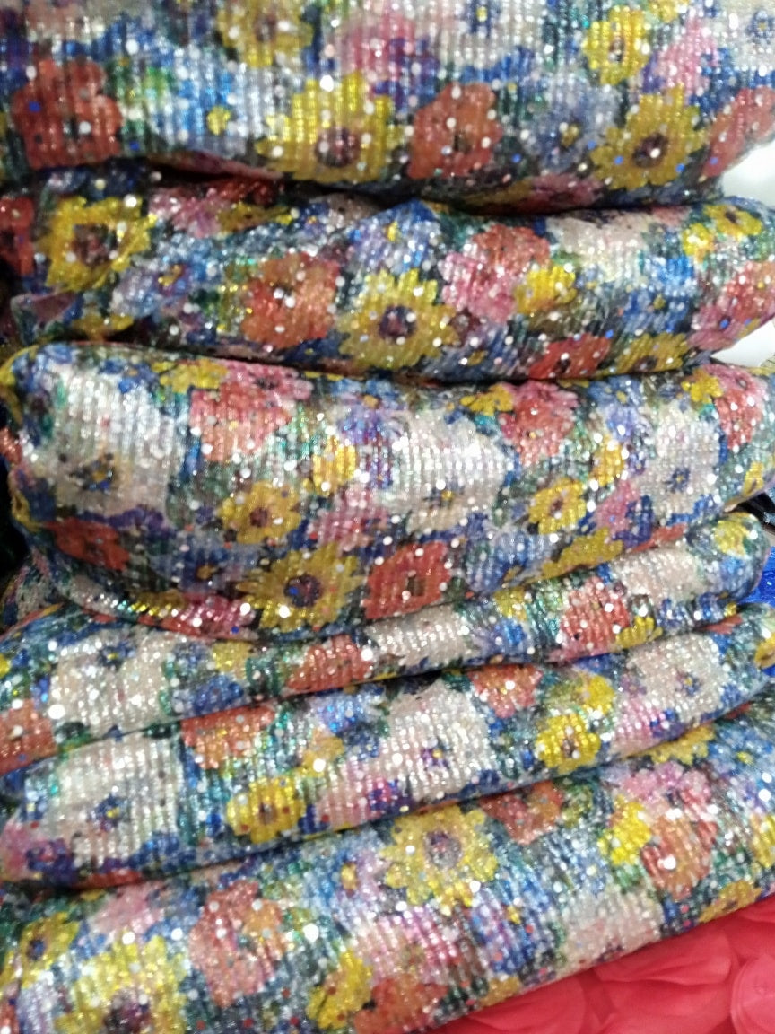 Multicolor Sequin Fabric - Per Yard